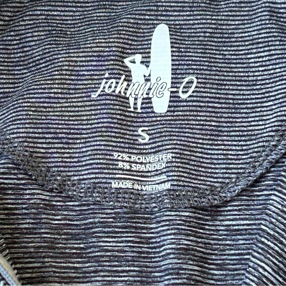 Johnnie-O Vaughn Men's 1/4 Zip Pullover Small Black Stripe Gray Golf Performance - Picture 4 of 8